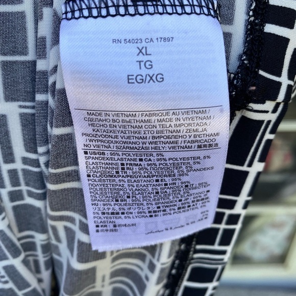 BANANA REPUBLIC Black and White Geometric Print Dress Size XL - Picture 5 of 5